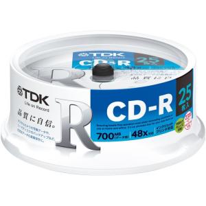TDK データ用CD-R 700MB 48倍速対応 ホワイトワイドプリンタブル 25枚スピンドル CD-R80PWDX25PE｜golden-kagetsu-mart