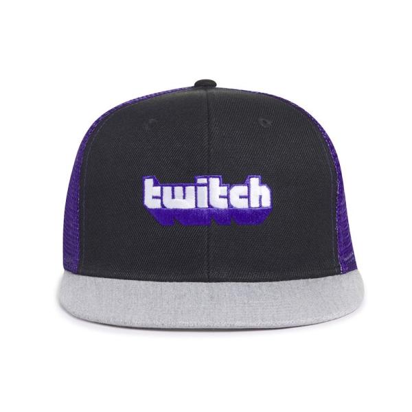 Twitch 刺繍入りグリッチスナップバック グレー