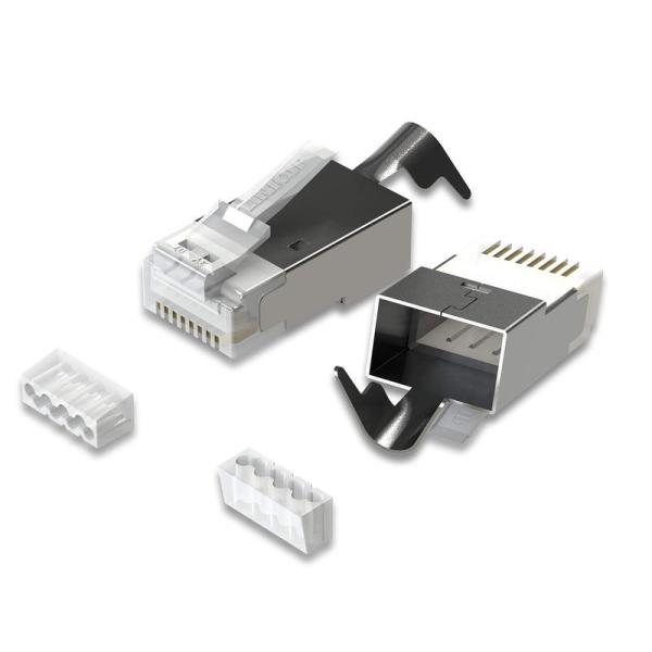 LINKUP Cat6A STP モジュール コネクタ | シールド RJ45 プラグ ケーブル ジ...