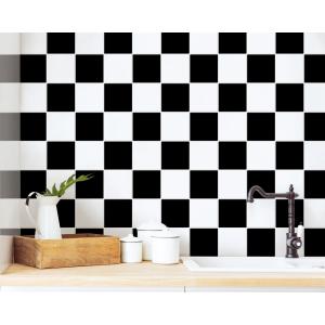 超特価新品sale開催 壁紙シール 内装 Hdc 437 壁紙 白黒チェック 防カビ 防カビ Diy 壁紙 おしゃれ 1ロール15m タイル模様 張り 替え 補修が自分で簡単に 壁紙 の上から貼る壁紙 Hdc 437 ゴールデンレシオ