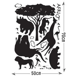 ウォールステッカー アフリカ 動物 ゾウ ライ...の詳細画像2