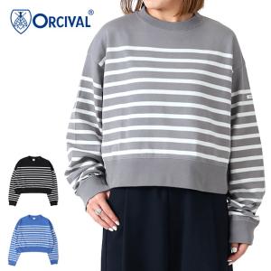 ORCIVAL◇パネルボーダー スウェットプルオーバー/1/コットン/BLK