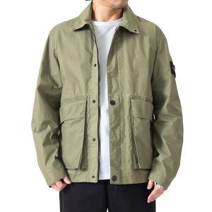 STONE ISLAND ストーンアイランド ワックスコーティング コーチジャケット 4100054 オリーブ ミリタリージャケット メンズ