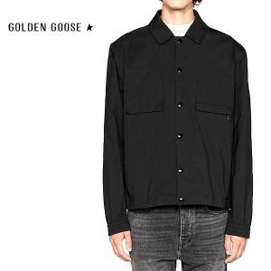 Golden Goose ゴールデングース ウール × レザー ワッペンロゴ 襟付き