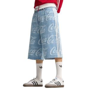 adidas originals × COCA COLA アディダスオリジナルス コカコーラ DENIM SHORT 総柄 デニムショーツ KY2112 コラボ ハーフパンツ メンズ
