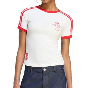 adidas originals × COCA COLA アディダスオリジナルス コカコーラ 3 STRIPES TEE ロゴ トリムTシャツ KY7559 リンガーTシャツ 半袖 レディース