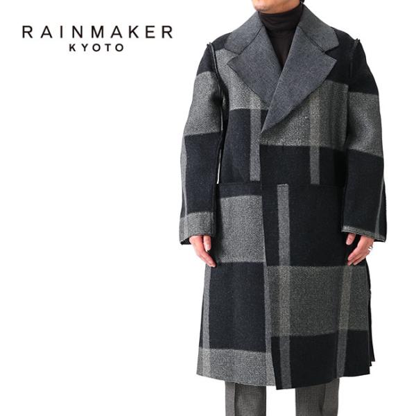 RAINMAKER レインメーカー ビッグチェック ダブルブレステッド メルトンコート RM192-...