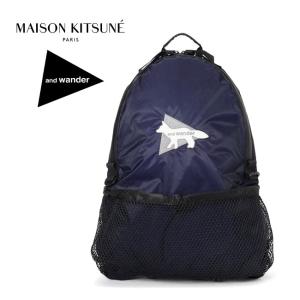 and wander × Maison Kitsune アンドワンダー メゾンキツネ コラボ コーデュラナイロン ポケッタブル バックパック  185910 リュックサック