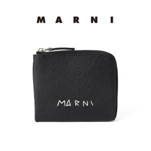 MARNI マルニ ロゴ刺繍 ジップアラウンド レザーウォレット PFMI0095Q2