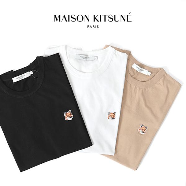 Maison Kitsune メゾン キツネ フォックスヘッド ロゴTシャツ AM00103KJ00...