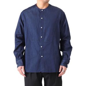 Scye サイ ノーカラー デニムシャツ 1121-31051 カラーレス 長袖シャツ メンズ