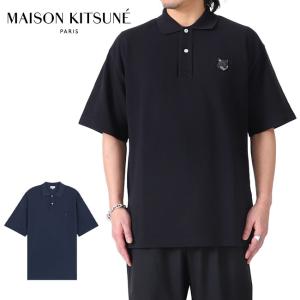 Maison Kitsune メゾンキツネ フォックスロゴ オーバーサイズ 鹿子 ポロシャツ MM00202KJ7010 半袖シャツ メンズ｜golden-state