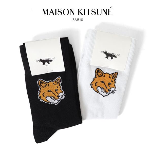 Maison Kitsune メゾンキツネ フォックスロゴ ソックス MM06402KT0010 M...