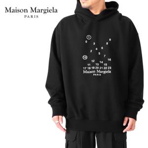 Maison Margiela メゾンマルジェラ オーバーサイズ カレンダーグラフィック ロゴ スウェットパーカー S50GU0202 S25505 黒 メンズ｜golden-state