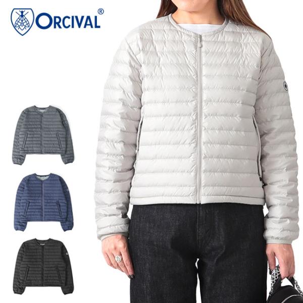 ORCIVAL オーシバル クルーネック キルティング ライトダウンジャケット OR-A0404 D...