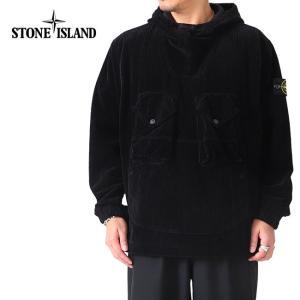 Stone Island ストーンアイランド ガーメントダイ コーデュロイ プルオーバー パーカー 791511611 黒 ジャケット メンズ｜golden-state