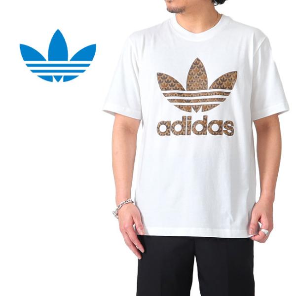 adidas アディダスオリジナルス モノグラム トレフォイルロゴ Tシャツ IS2932 白 半袖...