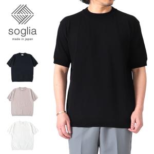 soglia ソリア シームレス ニットTシャツ COTTON FIT seamless knit T 半袖Tシャツ メンズ レディース｜golden-state