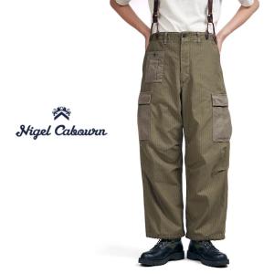 Nigel Cabourn ナイジェルケーボン バックサテン ヘリンボーン アーミー カーゴパンツ ...