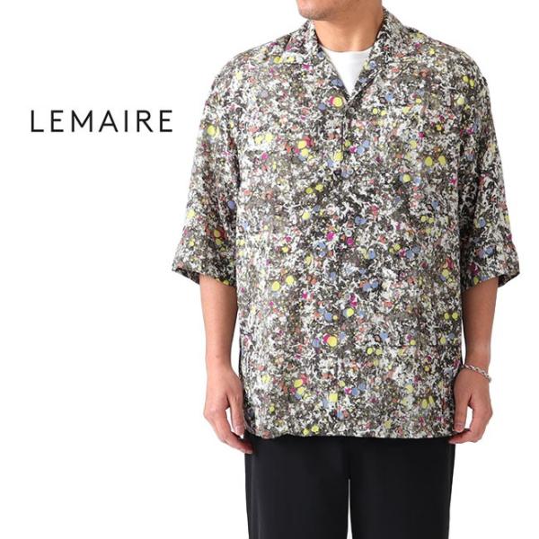 [SALE] LEMAIRE ルメール コンバーチブル マルチカラー 総柄 オープンカラーシャツ M...