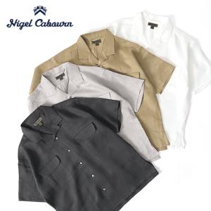 Nigel Cabourn ナイジェルケーボン リネンツイル オープンカラーシャツ 11005 開襟 半袖シャツ メンズ｜golden-state