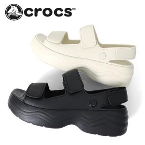 Crocs クロックス SKYLINE スカイライン ストラップ スニーカーサンダル 208183 厚底 白 黒 レディース｜golden-state