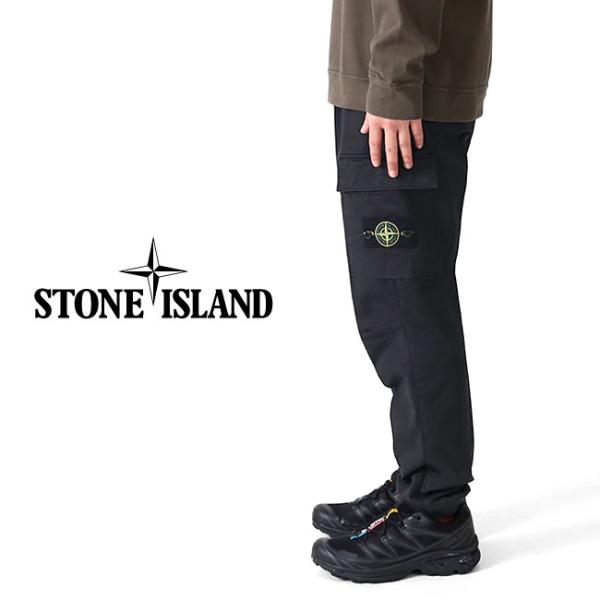 STONE ISLAND ストーンアイランド ガーメントダイ テーパード カーゴパンツ 811531...