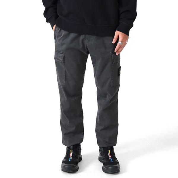 STONE ISLAND ストーンアイランド ガーメントダイ テーパード カーゴパンツ 310003...