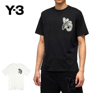 Y-3 ワイスリー ブラッシュロゴ オーバーサイズ グラフィックTシャツ IM1790 IM1791 黒 白 半袖Tシャツ メンズ