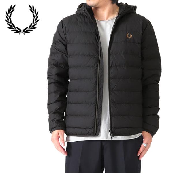 FRED PERRY フレッドペリー インサレーション キルト フーデッドジャケット J4565 黒...