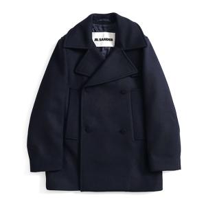 [TIME SALE] JIL SANDER ジルサンダー CABAN 11 ウールメルトン Pコート J22AM0107 J40004 ピーコート 紺 ネイビー メンズ