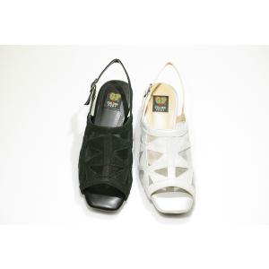 チュールサンダル 本革 山羊革 涼しげ バックストラップ ゴールデンフット サンダル 幅広 3E 歩きやすいサンダル 婦人靴 レディースシューズ