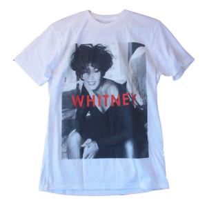 WHITNEY HOUSTON ホイットニー ヒューストン PHOTO PRINT T-SHIRTS フォト プリント オフィシャル Ｔシャツ メンズ レディース ホワイト｜goldentijuana