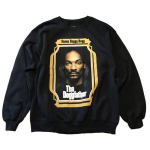 SNOOP DOGG スヌープドッグ DOGGFATHER FRAME SWEATSHIRT ドッグファーザー オフィシャル クルーネック スエット メンズ レディース ブラック 10060088｜goldentijuana