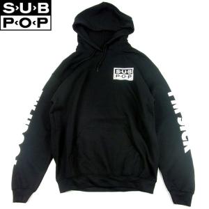 SUBPOP サブポップ 44977 TOUCH ME I'M SICK HOOD タッチミー アイム シック フード スウエット パーカー 袖プリント プルオーバー ブラック メンズ レディース｜goldentijuana