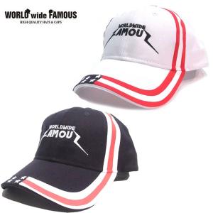 WORLD WODE FAMOUS ワールドワイドフェイマス FG CAP ロゴ 星条旗 USA キャップ ローキャップ 帽子 ホワイト ネイビー 2カラー メンズ レディース WWF-18SS034｜goldentijuana