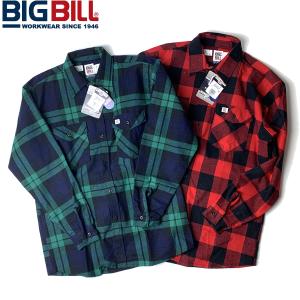 BIG BILL ビッグビル 121 Premium Flannel Work Shirt プレミアム フランネル ワーク シャツ ネルシャツ アメリカ製 メンズ レディース 2カラー｜goldentijuana