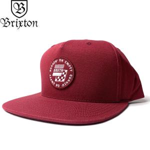 BRIXTON ブリクストン 10495 GAS MP SNAPBACK CAP ガス スナップバック キャップ 帽子 ロゴ刺繍 メンズ レディース レッド｜goldentijuana