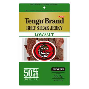 食料品 テング ビーフジャーキー ビーフステーキジャーキー 減塩 50% 93g×1個(1袋)(メール便/福岡/3日) /賞味期限は一カ月以上 豆娘