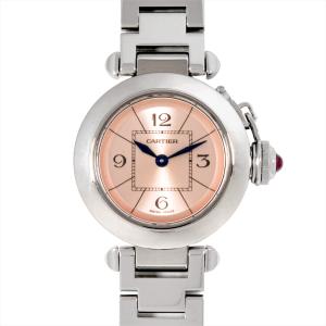 カルティエ Cartier W3140008 ミスパシャ 腕時計 クォーツ ピンク文字盤 レディース
