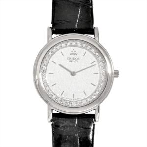 セイコー SEIKO 4N70-0150 クレドール 腕時計 クォーツ シルバー文字盤 Pt900 ダイヤ プラチナ 無垢 レディース