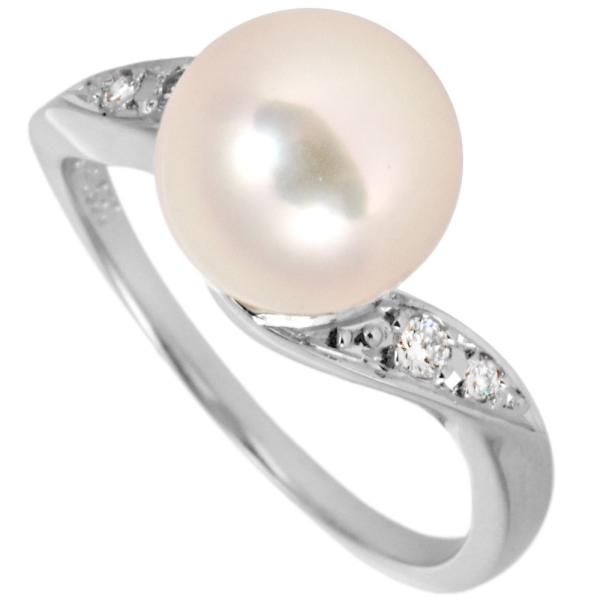 ミキモト MIKIMOTO リング 指輪 ダイヤモンド 約7号 Pt950 パール 7.5 