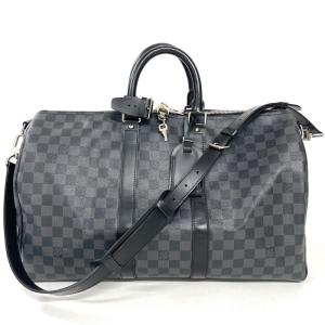 ルイヴィトン LOUIS VUITTON キーポル 45 バンドリエール ボストンバッグ ダミエ グラフィット N41418 ブラック