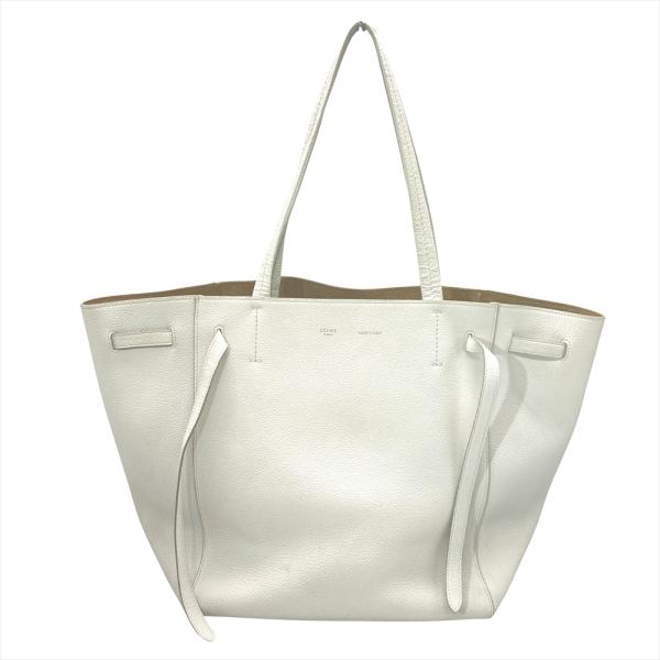 セリーヌ CELINE カバファントム スモール トートバッグ レザー ホワイト レディース