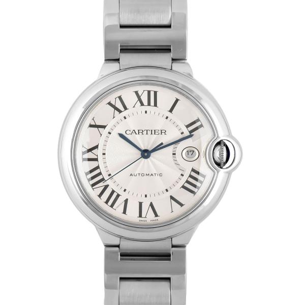 カルティエ Cartier バロンブルー LM 腕時計 自動巻 シルバー文字盤 メンズ
