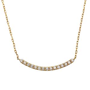 オレフィーチェ Orefice ポルテ ネックレス ダイヤモンド 0.15ct K18YG 1.5g イエローゴールド シンプル ライン リバーシブル レディース