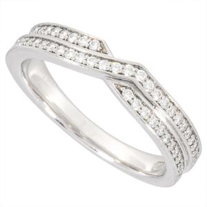 ハリーウィンストン HARRY WINSTON トリスト ツーロウ バンド リング 指輪 ダイヤモンド 約11号 Pt950 5.5g レディース