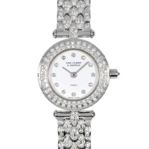 ヴァンクリーフ&amp;アーペル Van Cleef &amp; Arpels スポーツ 2 腕時計 クォーツ ホワイト文字盤 ダイヤベゼル レディース
