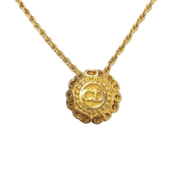 クリスチャンディオール Christian Dior CD ロゴ サークル ネックレス GPg ゴー...