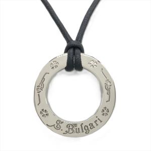 【BVLGARI/ブルガリ】ネックレス　レディース　ファッション　SV925 BVLGARI ブルガリ ネックレス シルバー ブラック SV925 レザー